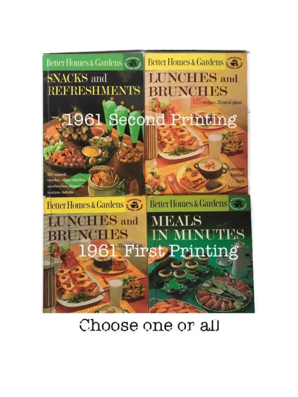 Vintage 1961 Better Homes & Gardens Cookbook: Lunches, Snacks